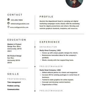 Grey Minimalist Resume