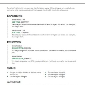 Modern Chronological Resume