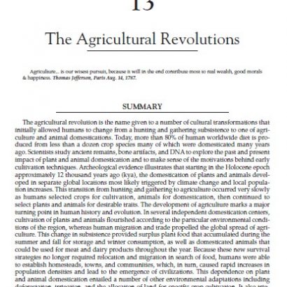 The Agricultural Revolutions (2)