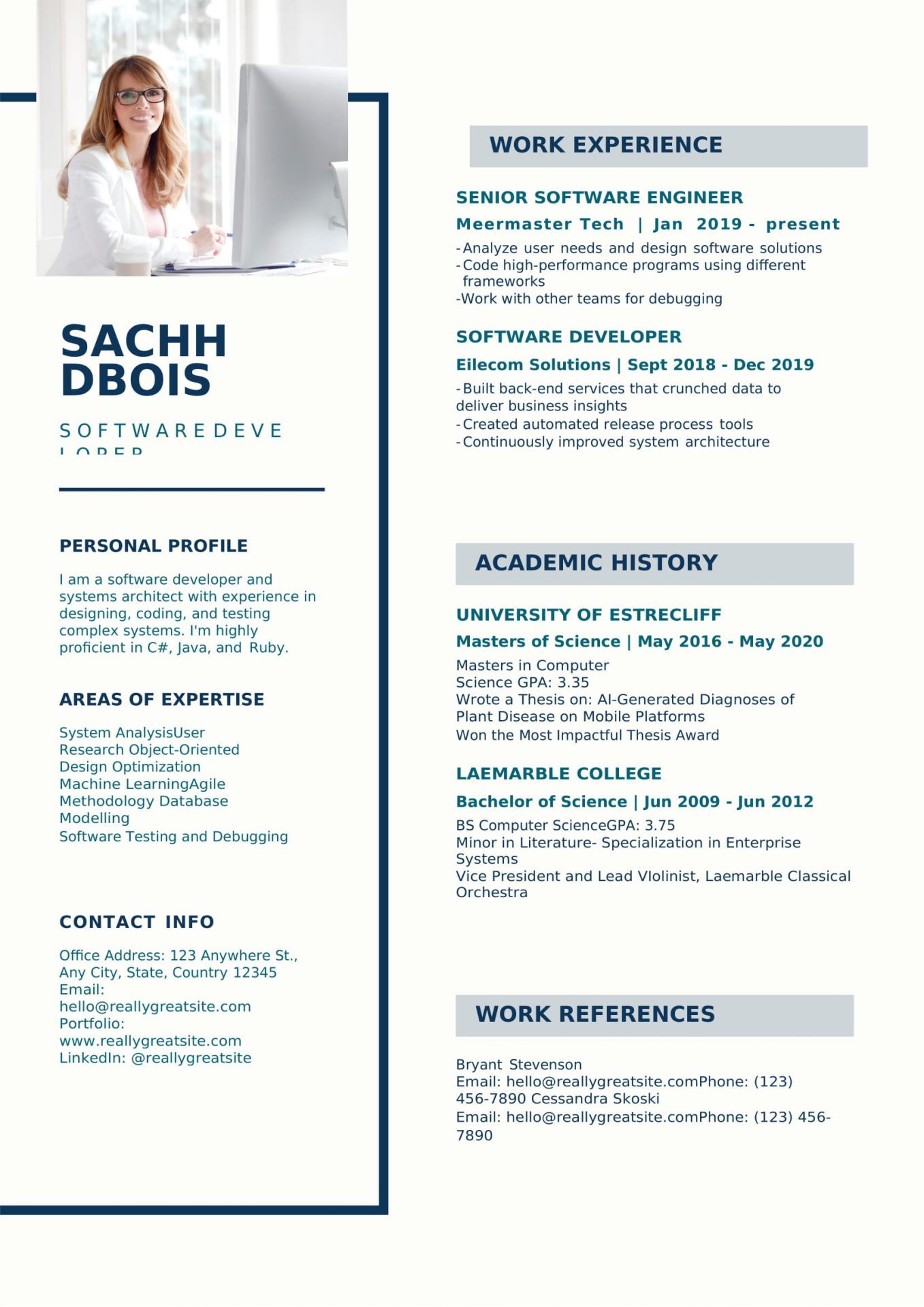 Blue & Grey Modern Resume
